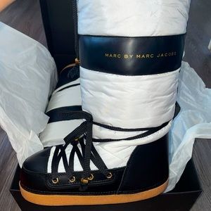 Size 9 Marc by Marc Jacobs Black and white Moon Boots.